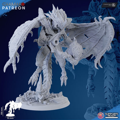 Bio Swarm Overmind Lander, proxy miniature, monster, 28mm heroic scale unpainted resin, view 5
