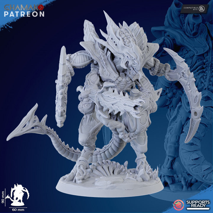 Bio Swarm Overmind Lander, proxy miniature, monster, 28mm heroic scale unpainted resin, view 6