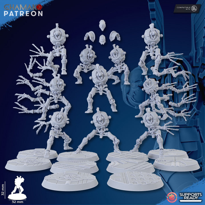 Necro Rippers Modular Kit (10 Units), proxy miniature, squad, 28mm heroic scale unpainted resin, view 2