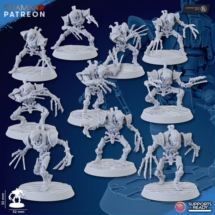 Necro Rippers Modular Kit (10 Units), proxy miniature, squad, 28mm heroic scale unpainted resin