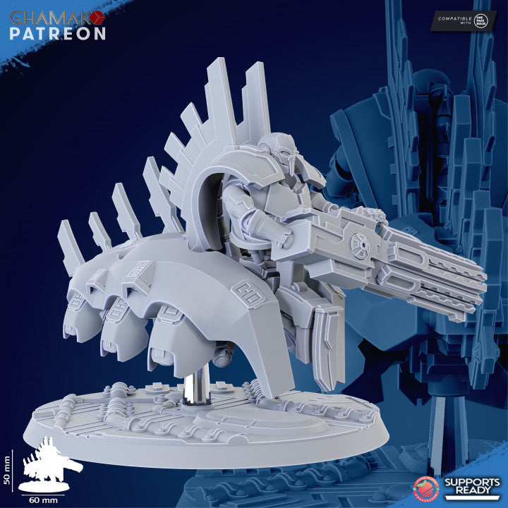 Necro Armored Flying Soldier V2, proxy miniature, flyer, 28mm heroic scale unpainted resin, view 2