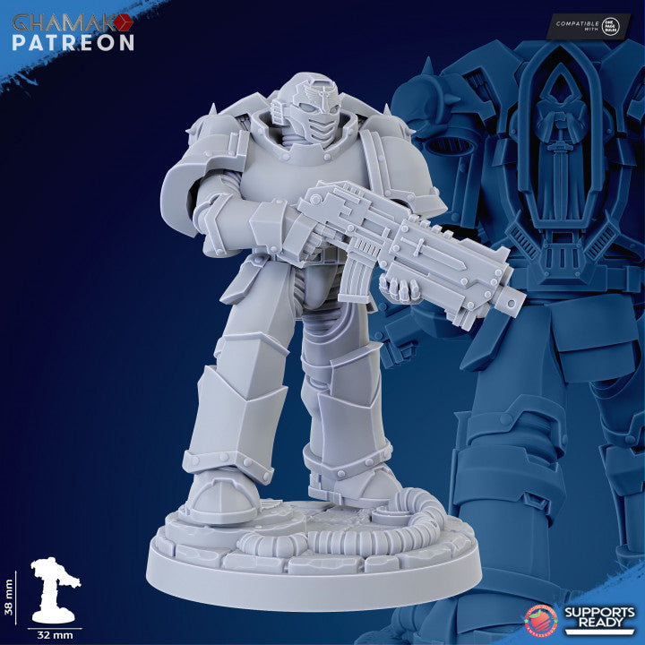 Hooded Knights Militum (10 Units), proxy miniature, squad, 28mm heroic scale unpainted resin, view 10
