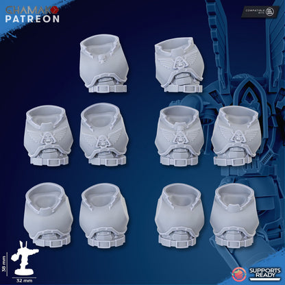 Hooded Knights Militum (10 Units), proxy miniature, squad, 28mm heroic scale unpainted resin, view 4