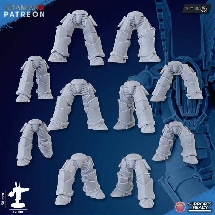 Hooded Knights Militum (10 Units), proxy miniature, squad, 28mm heroic scale unpainted resin, view 7