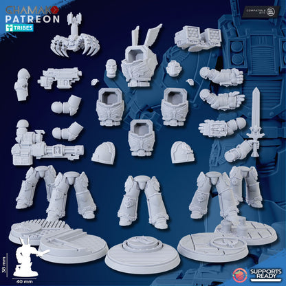 Hooded Knights Of Death Servant, proxy miniature, 28mm heroic scale unpainted resin, view 10