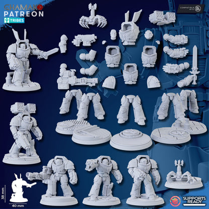 Hooded Knights Of Death Servant, proxy miniature, 28mm heroic scale unpainted resin