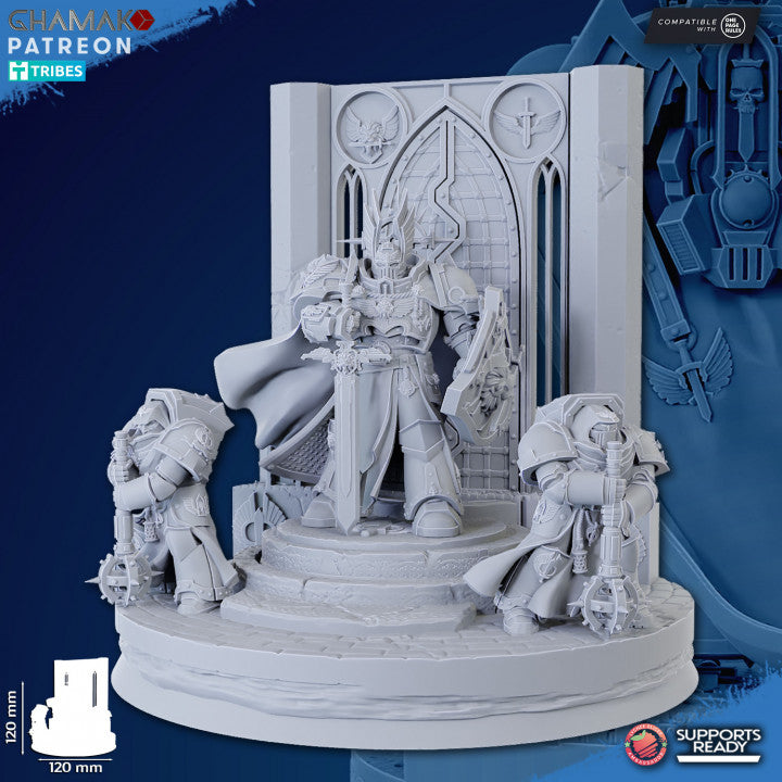 Hooded Knights Parsifal Firstborn, proxy miniature, 28mm heroic scale unpainted resin