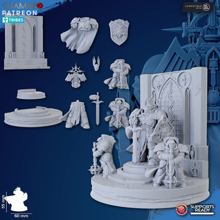 Hooded Knights Parsifal Firstborn, proxy miniature, 28mm heroic scale unpainted resin, view 2
