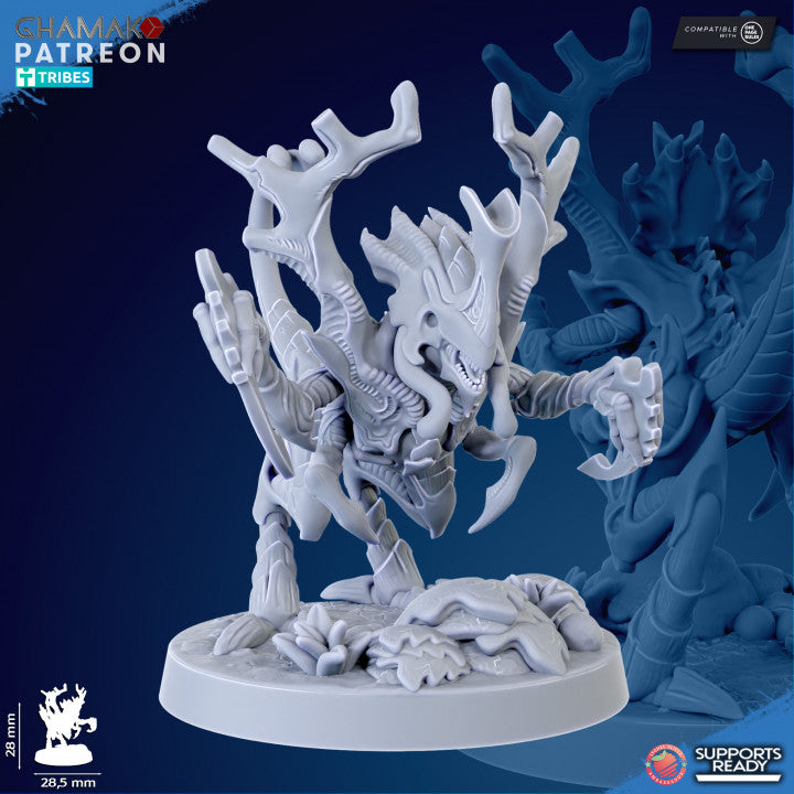 Bio Swarm Neurolings (10 Units), proxy miniature, squad, 28mm heroic scale unpainted resin, view 3