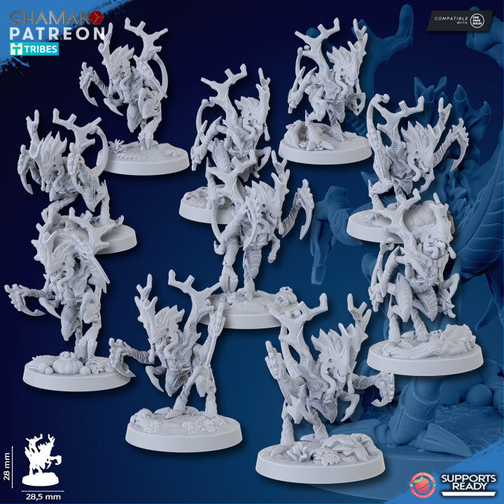 Bio Swarm Neurolings (10 Units), proxy miniature, squad, 28mm heroic scale unpainted resin