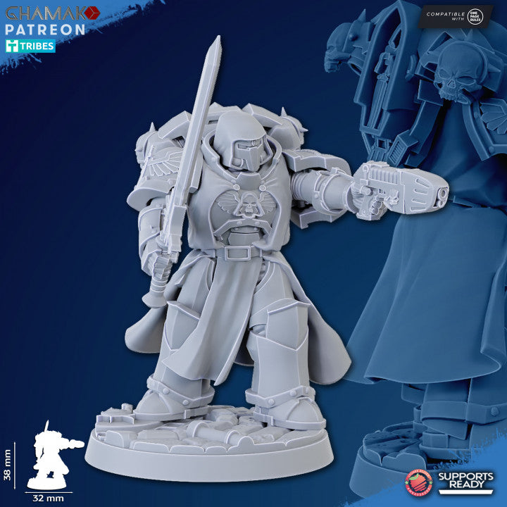 10 Fusion Pistol Arms From Hooded Knights Veterans Modular Kit, Hooded Knights resin miniature bases, bits, 28mm, view 5