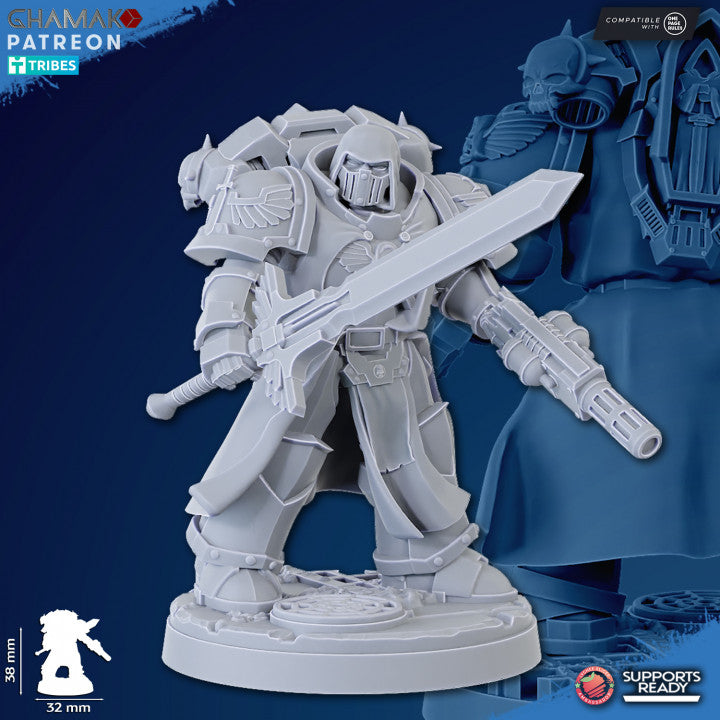 10 Fusion Pistol Arms From Hooded Knights Veterans Modular Kit, Hooded Knights resin miniature bases, bits, 28mm, view 9