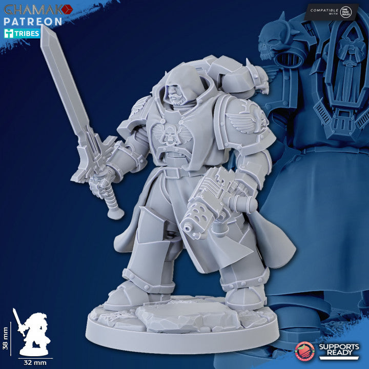 10 Fusion Pistol Arms From Hooded Knights Veterans Modular Kit, Hooded Knights resin miniature bases, bits, 28mm, view 8