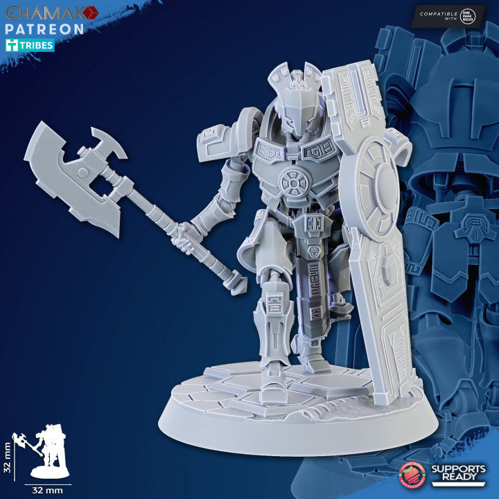 Necro Vault Guards Modular Kit (10 Units), proxy miniature, squad, 28mm heroic scale unpainted resin, view 3