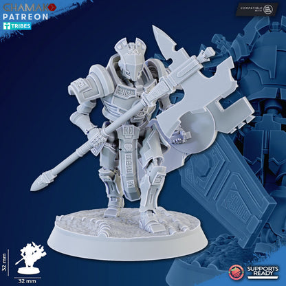 Necro Vault Guards Modular Kit (10 Units), proxy miniature, squad, 28mm heroic scale unpainted resin, view 8