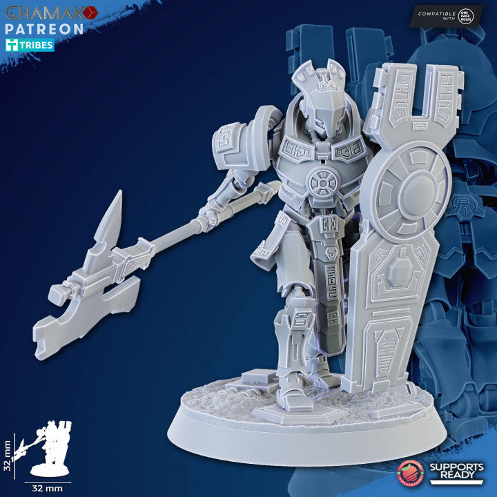 Necro Vault Guards Modular Kit (10 Units), proxy miniature, squad, 28mm heroic scale unpainted resin, view 4
