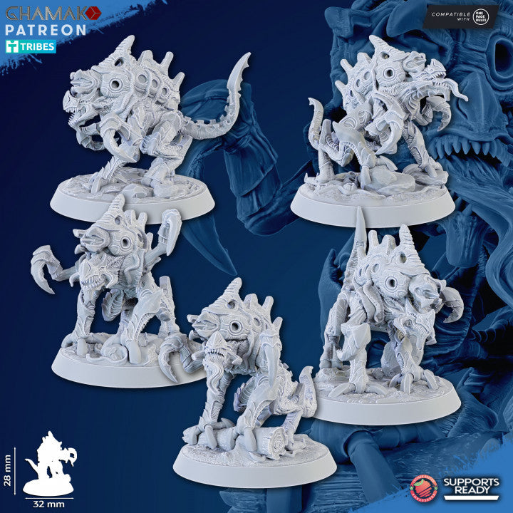 Bio Swarm Cystlings (5 Units), proxy miniature, squad, 28mm heroic scale unpainted resin