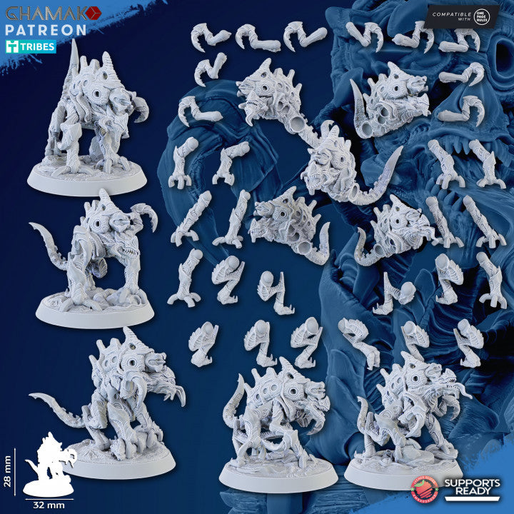 Bio Swarm Cystlings (5 Units), proxy miniature, squad, 28mm heroic scale unpainted resin, view 2