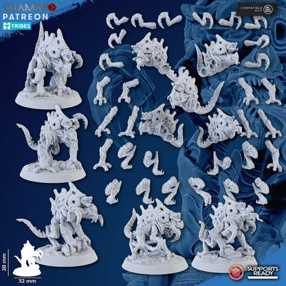 Bio Swarm Cystlings (5 Units), proxy miniature, squad, 28mm heroic scale unpainted resin, view 2