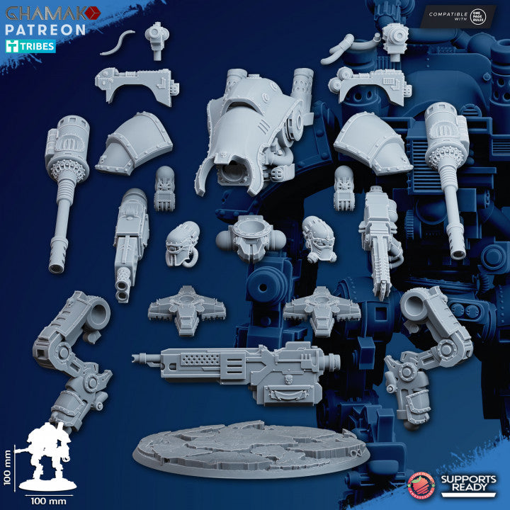 Imperial Titan Bellatorius V1, Titans proxy miniature, walker, 28mm heroic scale unpainted resin, view 2