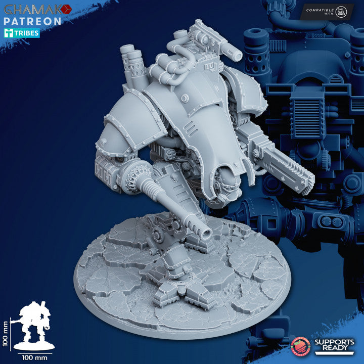Imperial Titan Bellatorius V2, Titans proxy miniature, walker, 28mm heroic scale unpainted resin, view 3
