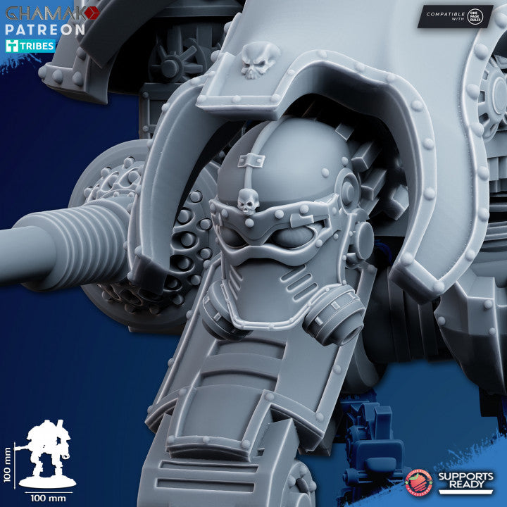 Imperial Titan Bellatorius V2, Titans proxy miniature, walker, 28mm heroic scale unpainted resin, view 4