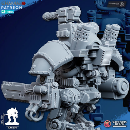 Imperial Titan Bellatorius V1, Titans proxy miniature, walker, 28mm heroic scale unpainted resin, view 6
