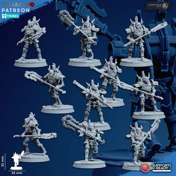 Necro Void Centurion Modular Kit V2 (10 Units), proxy miniature, squad, 28mm heroic scale unpainted resin, view 2