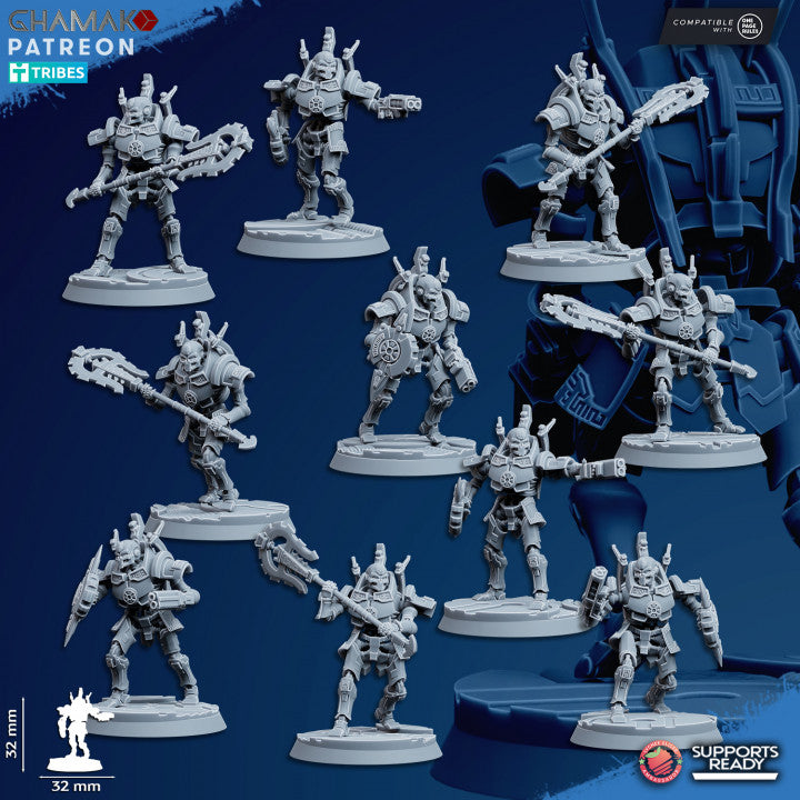 Necro Void Centurion Modular Kit V1 (10 Units), proxy miniature, squad, 28mm heroic scale unpainted resin