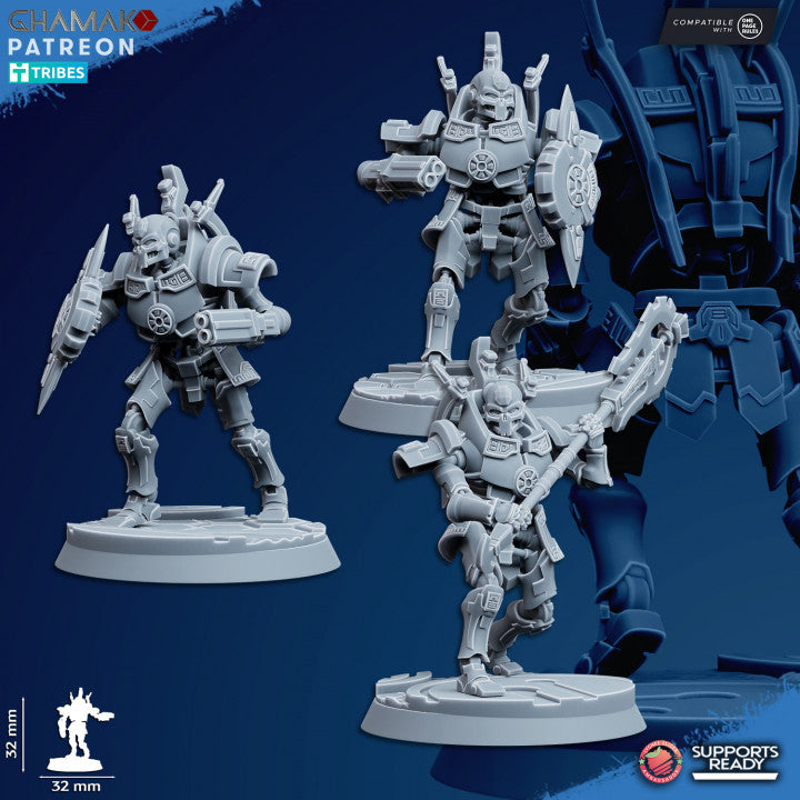 Necro Void Centurion Modular Kit V2 (10 Units), proxy miniature, squad, 28mm heroic scale unpainted resin, view 4