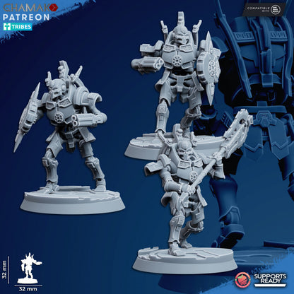 Necro Void Centurion Modular Kit V2 (10 Units), proxy miniature, squad, 28mm heroic scale unpainted resin, view 4