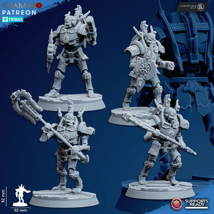 Necro Void Centurion Modular Kit V2 (10 Units), proxy miniature, squad, 28mm heroic scale unpainted resin, view 6