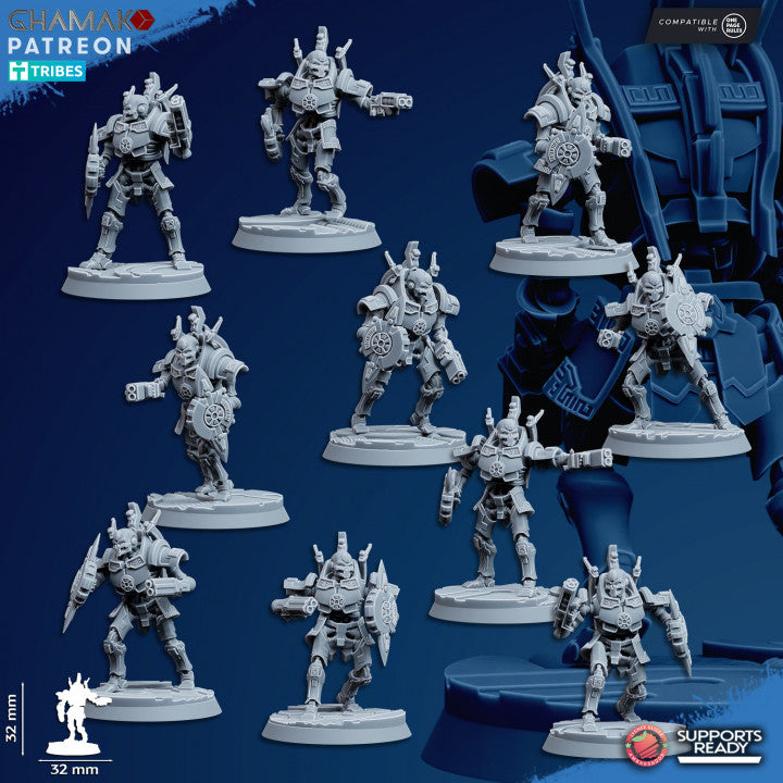 Necro Void Centurion Modular Kit V2 (10 Units), proxy miniature, squad, 28mm heroic scale unpainted resin, view 3