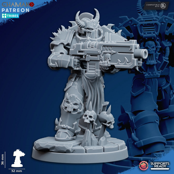 Dark Space Knights Traitor Militum Squad (10 Units), proxy miniature, 28mm heroic scale unpainted resin, view 3