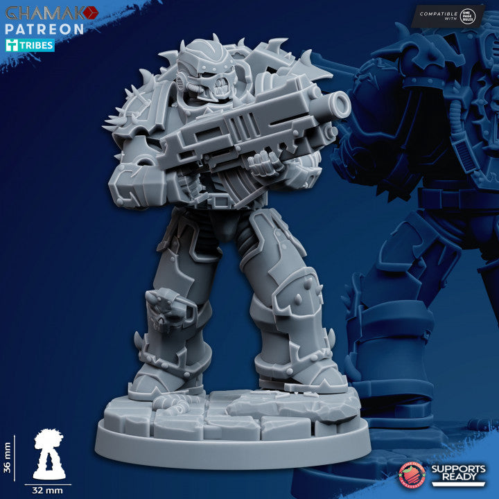Dark Space Knights Traitor Militum Melee, proxy miniature, 28mm heroic scale unpainted resin, view 5