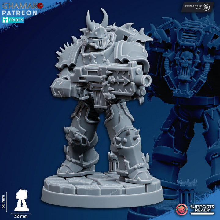 Dark Space Knights Traitor Militum Melee, proxy miniature, 28mm heroic scale unpainted resin, view 4