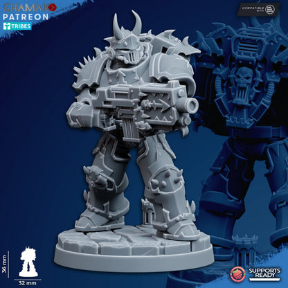 Dark Space Knights Traitor Militum Melee, proxy miniature, 28mm heroic scale unpainted resin, view 4