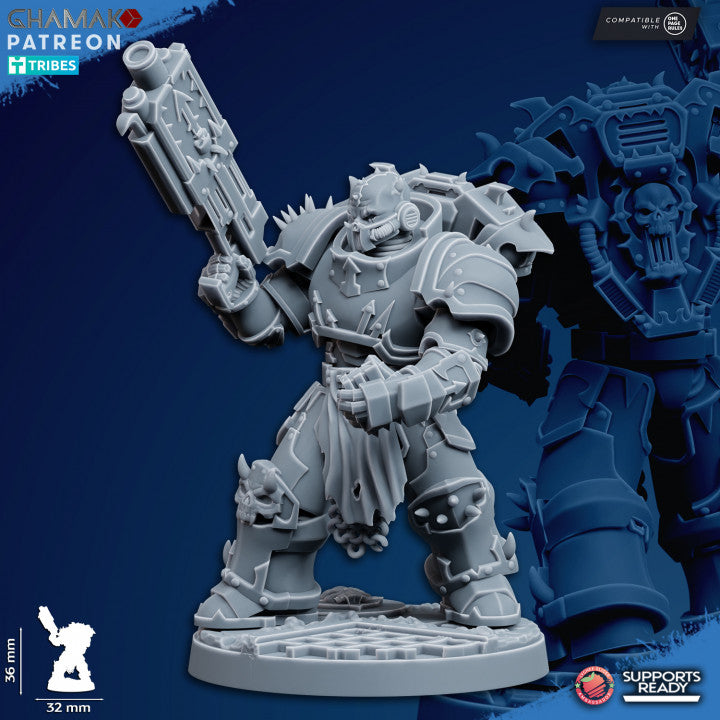 Dark Space Knights Traitor Militum Melee, proxy miniature, 28mm heroic scale unpainted resin, view 7
