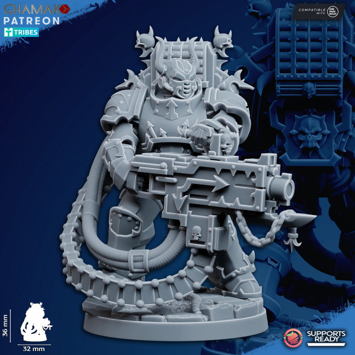 Dark Space Knights Traitor Militum Melee, proxy miniature, 28mm heroic scale unpainted resin, view 6