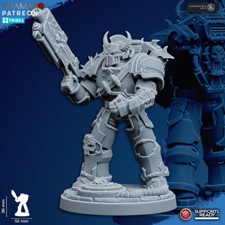 Dark Space Knights Traitor Militum Squad (10 Units), proxy miniature, 28mm heroic scale unpainted resin, view 10