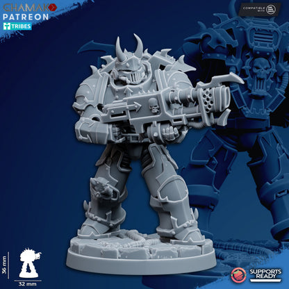Dark Space Knights Traitor Militum Melee, proxy miniature, 28mm heroic scale unpainted resin, view 8