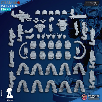 Dark Space Knights Traitor Militum Melee, proxy miniature, 28mm heroic scale unpainted resin, view 2