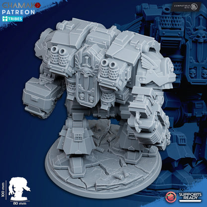 Hooded Knights Omega War Hulk, proxy miniature, 28mm heroic scale unpainted resin, view 7