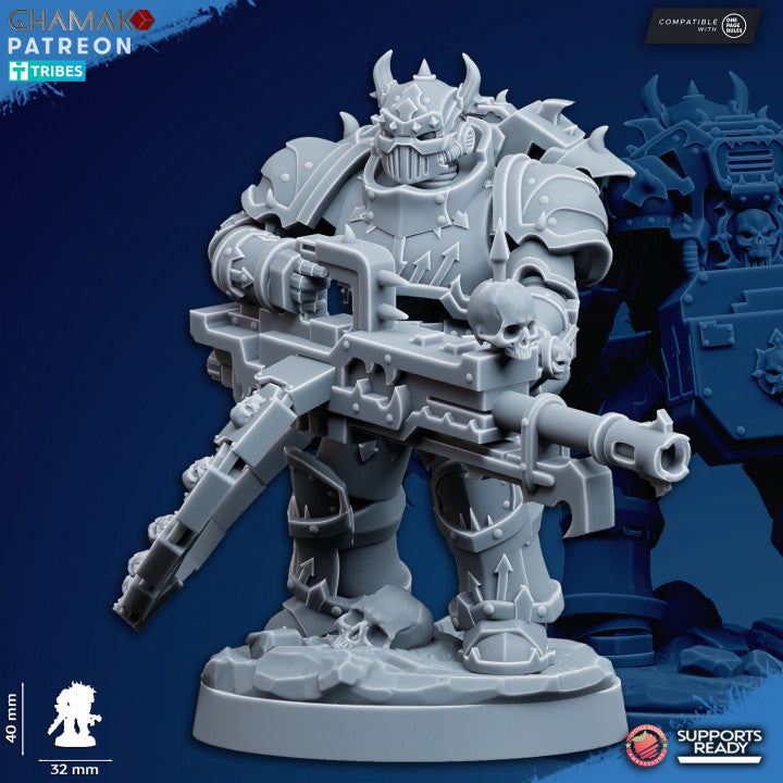 Dark Space Knights Traitor Desolators (5 Units), proxy miniature, squad, 28mm heroic scale unpainted resin, vie, view 2