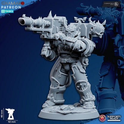 Dark Space Knights Traitor Desolators (5 Units), proxy miniature, squad, 28mm heroic scale unpainted resin, vie, view 4