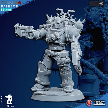 Dark Space Knights Traitor Desolators (5 Units), proxy miniature, squad, 28mm heroic scale unpainted resin, vie, view 6