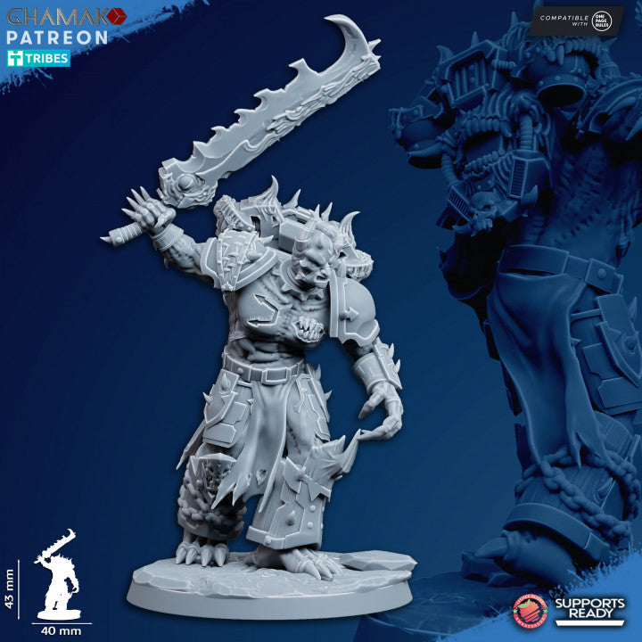 Dark Space Knights Corrupted Militum (5 Units), proxy miniature, squad, 28mm heroic scale unpainted resin, view, view 4