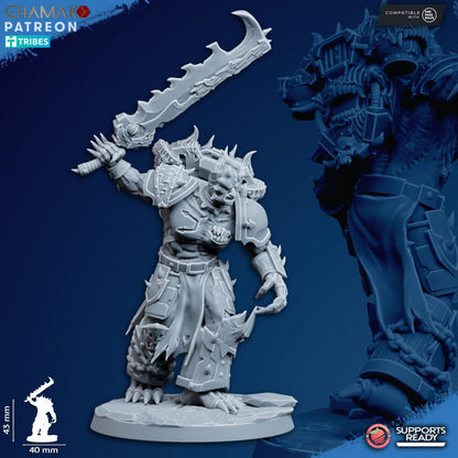 Dark Space Knights Corrupted Militum (5 Units), proxy miniature, squad, 28mm heroic scale unpainted resin, view, view 4