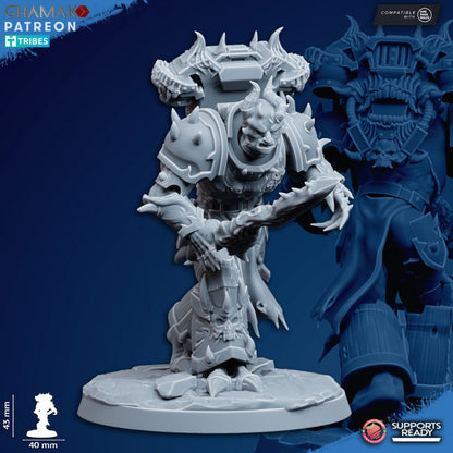 Dark Space Knights Corrupted Militum (5 Units), proxy miniature, squad, 28mm heroic scale unpainted resin, view, view 9