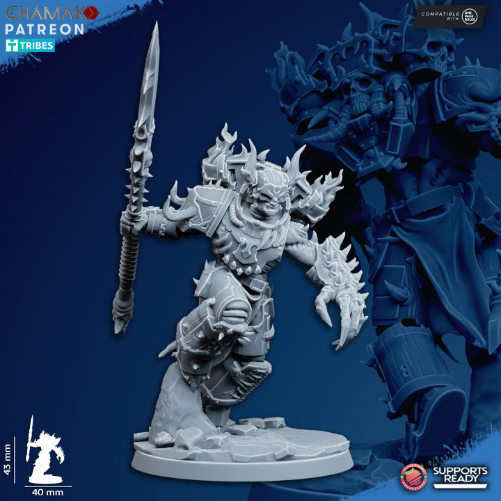 Dark Space Knights Corrupted Militum (5 Units), proxy miniature, squad, 28mm heroic scale unpainted resin, view, view 10